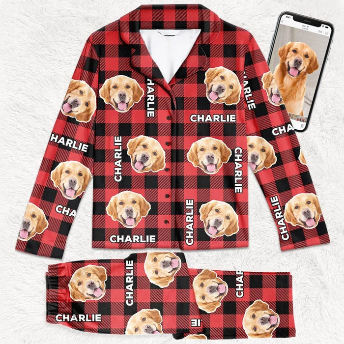 Custom Photo Snuggles, Sparkles &amp; Joy  - Custom Pajamas Featuring Your Beloved Dog and Cat's Faces - Festive Christmas Gifts for Pet Owners, Pet Lovers