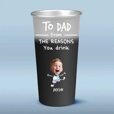 Custom Photo Sorry in Advance for Our Kid - Changing Color Cup with Custom Family Design - Father's Day, Thoughtful Gift Idea for Dad, Grandpa