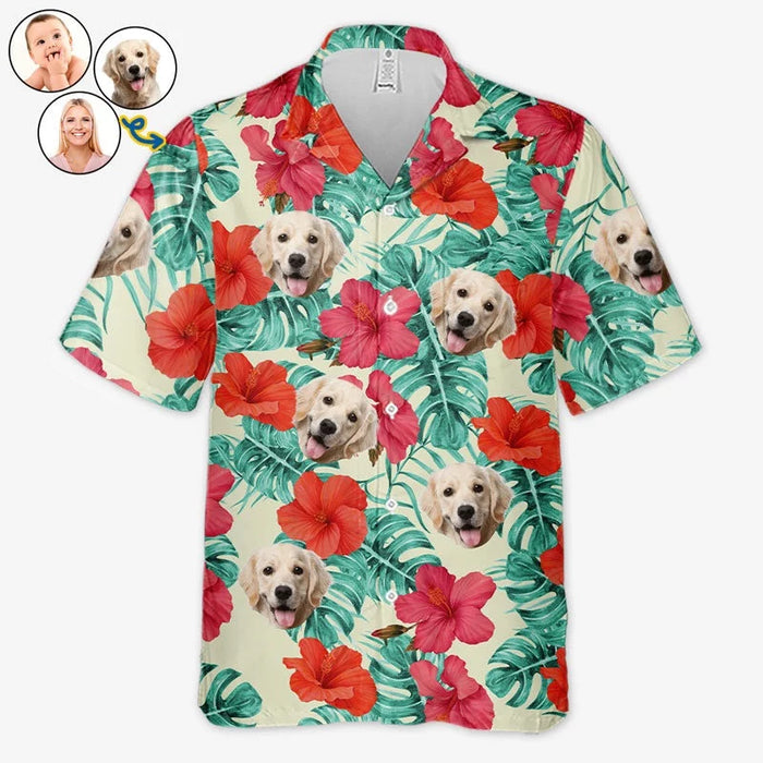Custom Photo Summer in Paradise - Custom Hawaiian Shirt with Your Family's Faces - Perfect Gift for Families and Pet Lovers, Pet Owners
