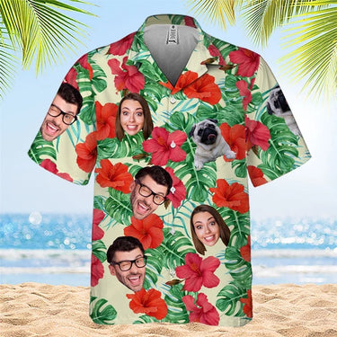 Custom Photo Summer in Paradise - Custom Hawaiian Shirt with Your Family's Faces - Perfect Gift for Families and Pet Lovers, Pet Owners