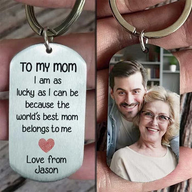 Custom Photo The Heart of Our World - Family Personalized Custom Keychain - Gift For Mom, Grandma , Mother's Day