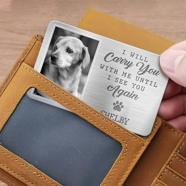 Custom Portrait: They Existed, They Loved, They Purred - Aluminum Wallet Card: Personalized Memorial Keepsake - Supportive Sympathy Gifts for Loving Pet Owners