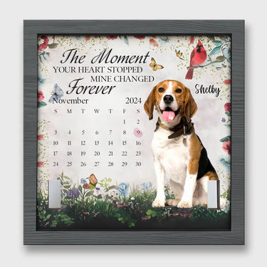 Custom Photo When Your Heart Stopped, Mine Broke - Pet Remembrance Sign with Personalized Collar Frame - A Special Gift for Pet Lovers and Those Remembering a Beloved Pet