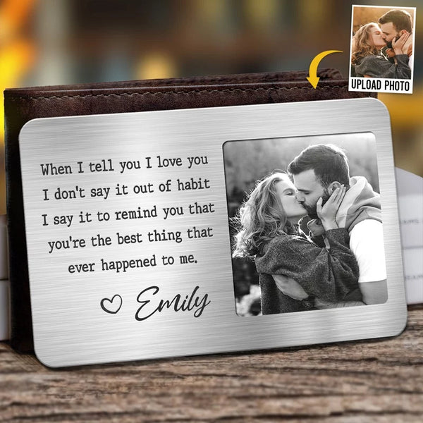 Unique Love Photo Gift: You Stole My Heart, But It's Yours Forever - Personalized Custom Aluminum Wallet Card for Couples - Perfect for Anniversaries &amp; Special Moments, Husband, Wife