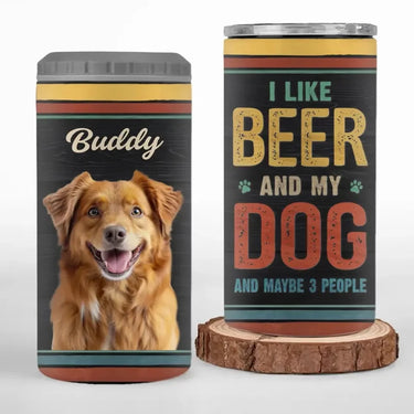 Custom Photo Dog Fixes My Mood, Beer Fixes My Mind - Dog Personalized Custom Can Cooler Tumbler - Father's Day, Gift For Pet Owners, Pet Lovers