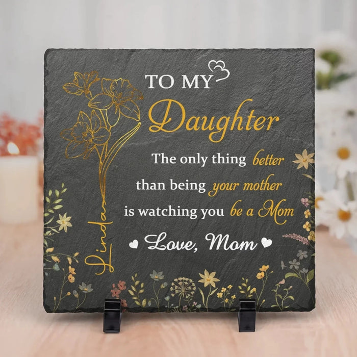 Endlessly Proud of You - Personalized Family Square Stone with Stand - Mother's Day, Gift For Mom, Daughter