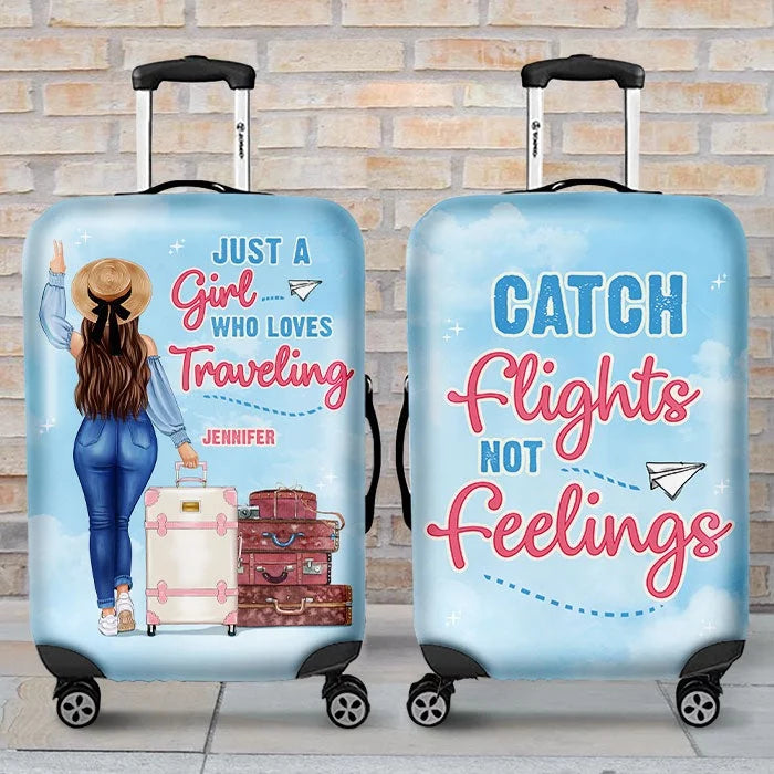 Fly High, Feel Less - Custom Travel Luggage Cover - Gift For Bestie
