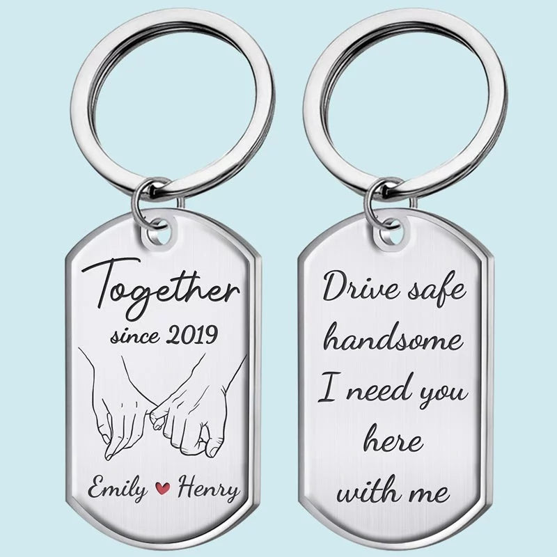 Forever Belonging to You - Couple Personalized Custom Keychain - Gift For Husband Wife, Anniversary