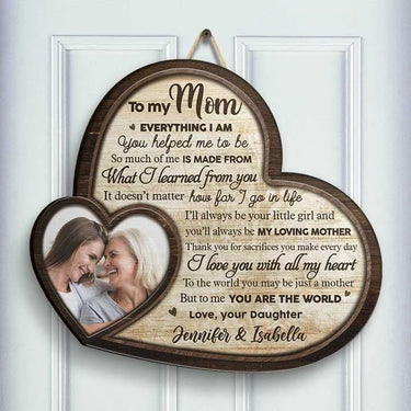 Custom Photo Forever Grateful, Forever Loving You, Mom - Engraved Wooden Sign with Unique Shape - Mother's Day, Gift For Mom, Grandma