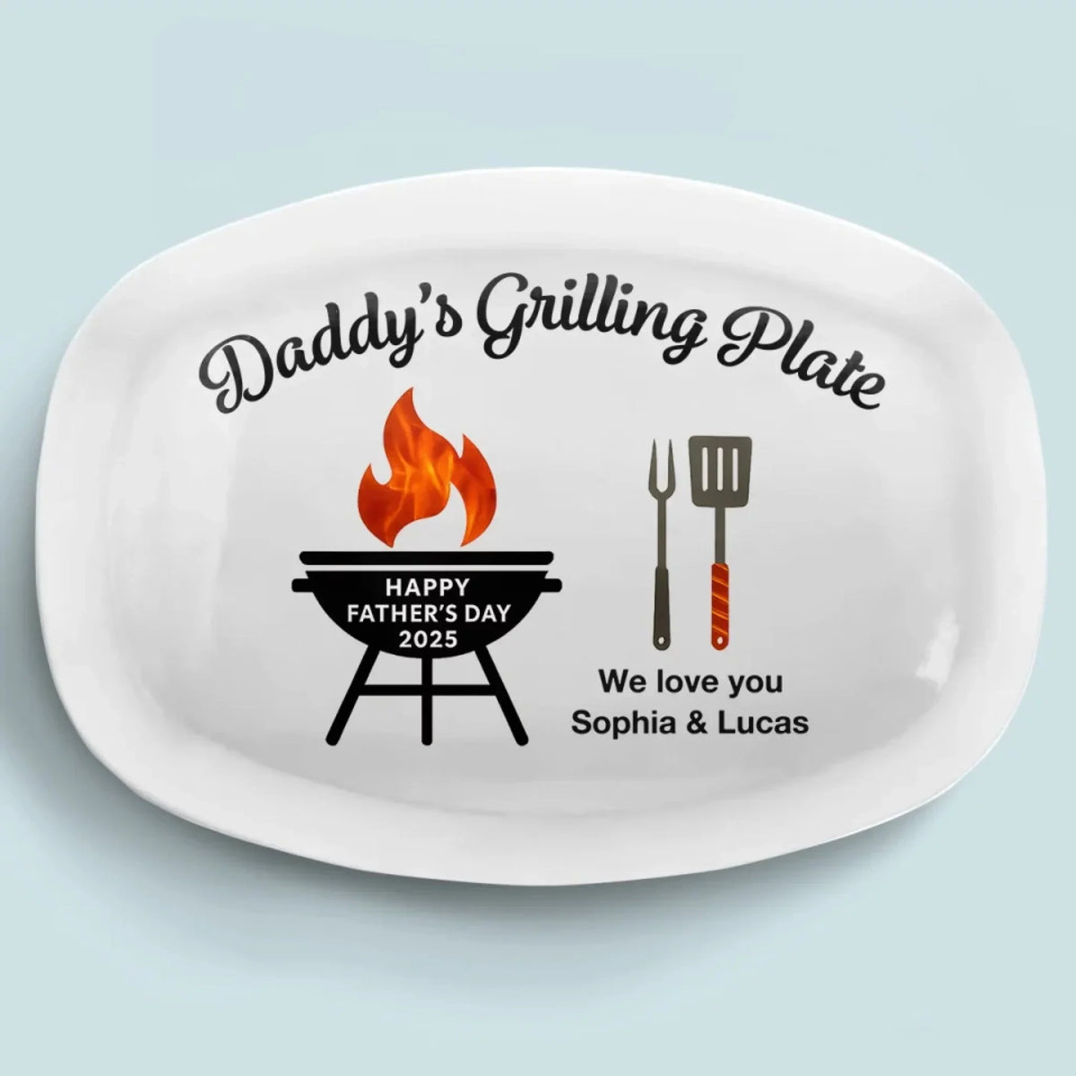 Gear Up for Father’s Day Fun - Custom Engraved Family Platter -  Great for Father’s Day, Birthday Gift For Dad &amp; More