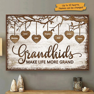 Grandkids Are the Best Part of Life - Custom Printed Horizontal Poster with Your Design - Gift for Grandma, Grandpa, Christmas Gift