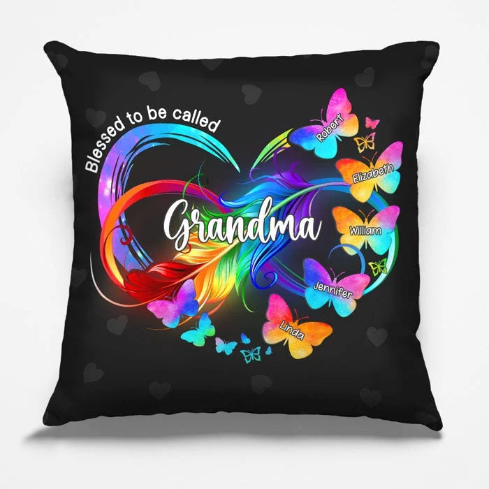 Grandma: The Soul of Every Household - Customized Family Pillow - Birthday Present Ideas for Mom and Grandma, Mother's Day