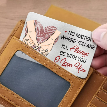 No Matter Where Life Takes You, My Hands Will Always Hold Yours - Personalized Custom Aluminum Wallet Card for Couples - Perfect for Anniversaries &amp; Special Moments, Husband, Wife