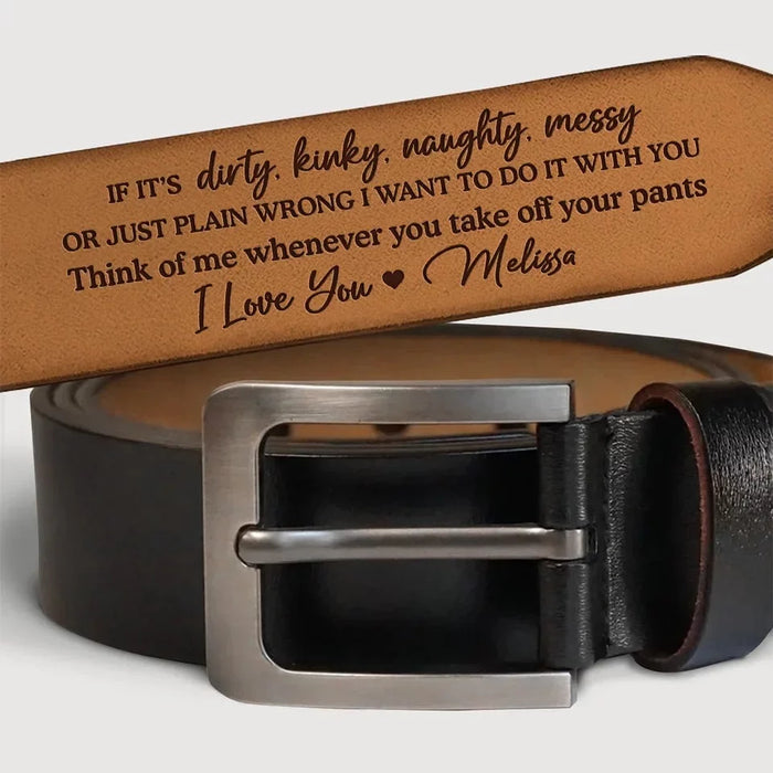 In Every Moment, I Hope You Remember Me - Customizable Couple’s Leather Belt with Engraving – Perfect Anniversary Gift for Husband or Boyfriend