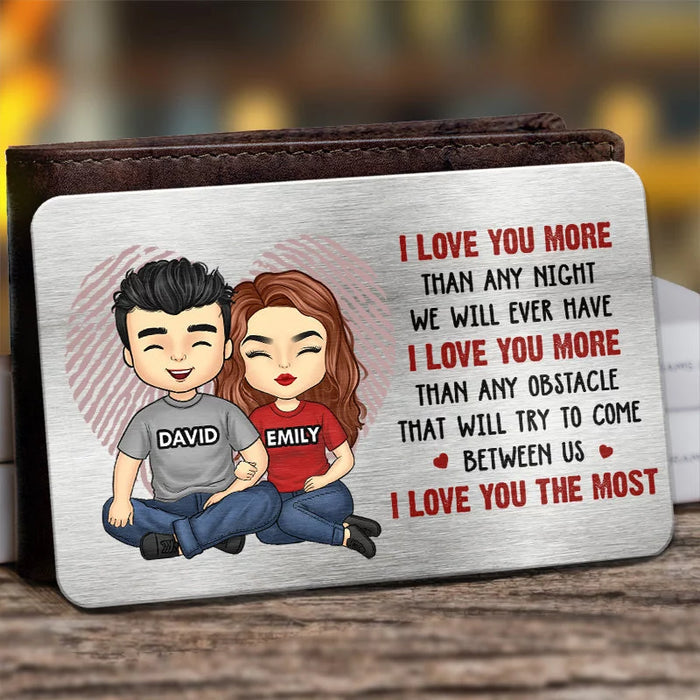 I Love You More Than Words Can Say - Personalized Custom Aluminum Wallet Card for Couples - Perfect for Anniversaries &amp; Special Moments, Husband, Wife