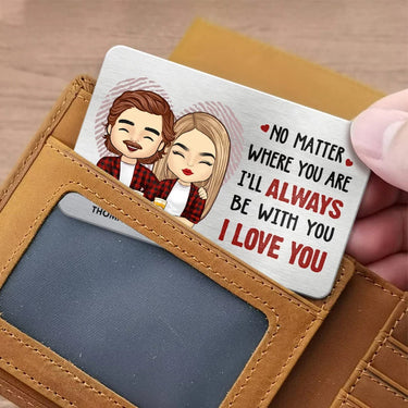 With You, Always and Forever - Personalized Custom Aluminum Wallet Card for Couples - Perfect for Anniversaries &amp; Special Moments, Husband, Wife