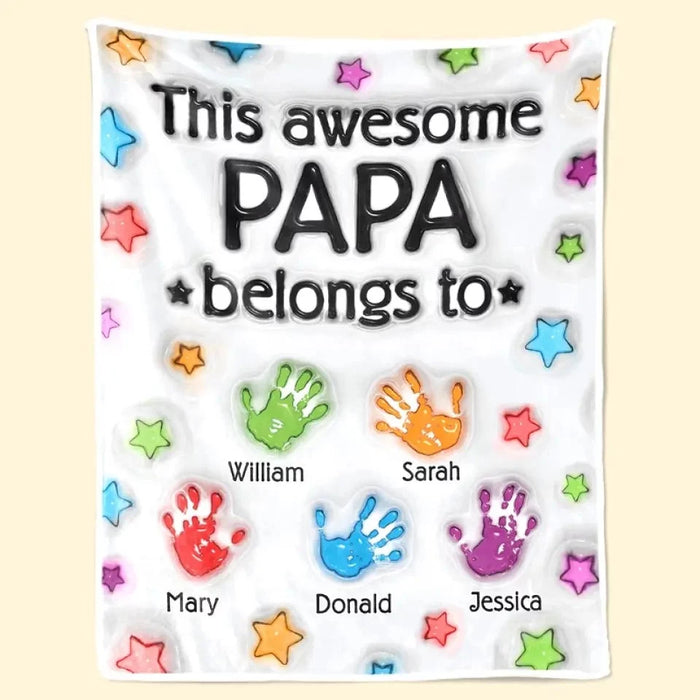 I'm With Awesome Dad - Customized Family Blanket - Perfect Gift for Father’s Day, Dad, Grandpa