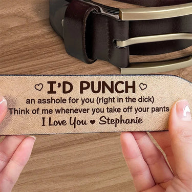 Always Here to Defend You First - Customizable Couple’s Leather Belt with Engraving – Perfect Anniversary Gift for Husband or Boyfriend