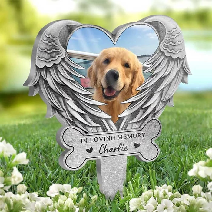 Custom Photo In Our Hearts Forever - Acrylic Garden Stake - Thoughtful gift for Pet Lovers, Pet Owners