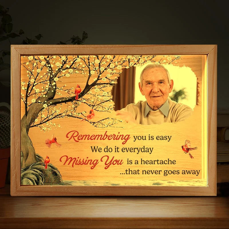 Custom Photo In Loving Memory  - Family Custom Frame Light Box - Sympathy Gift For Family Members