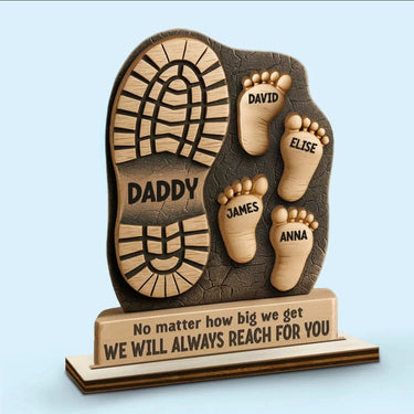 Led Forward by You - Custom 2-Layered Wooden Plaque for Family with Flat Display Stand - Perfect for Housewarming, Father's Day, Gift For Dad, Grandpa