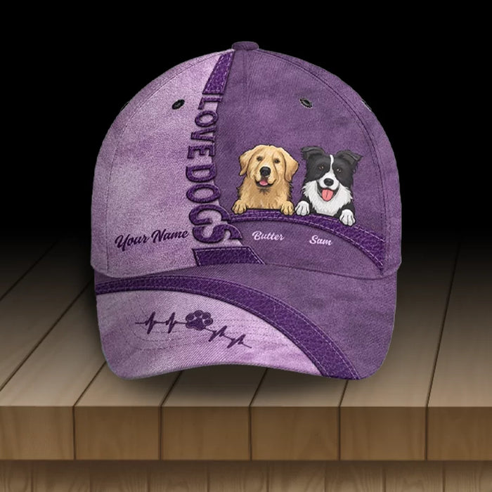Life Is Better With Dogs - Custom All-Over Print Hat - A Perfect Gift for Pet Owners and Dog Lovers Who Cherish Their Furry Friends