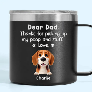 Pet Me, Treat Me, Spoil Me - Personalized Dog & Cat Design 14oz Stainless Steel Tumbler with Handle - Gift Ideas for Owners and Lovers of Pets