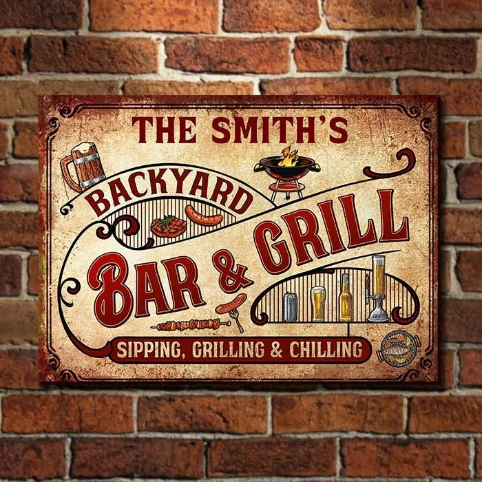 Good Drinks, Great Grills, Best Chills - Bespoke Metal Sign