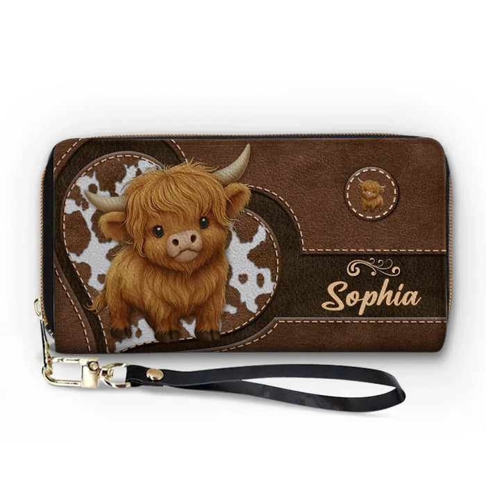 Soft Hearts, Strong Roots - Customizable Family Leather Long Wallet - Heartfelt Mother's Day Gifts for Mom and Grandma