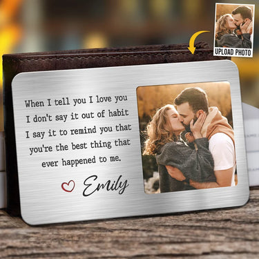Unique Love Photo Gift: You Stole My Heart, But It's Yours Forever - Personalized Custom Aluminum Wallet Card for Couples - Perfect for Anniversaries &amp; Special Moments, Husband, Wife