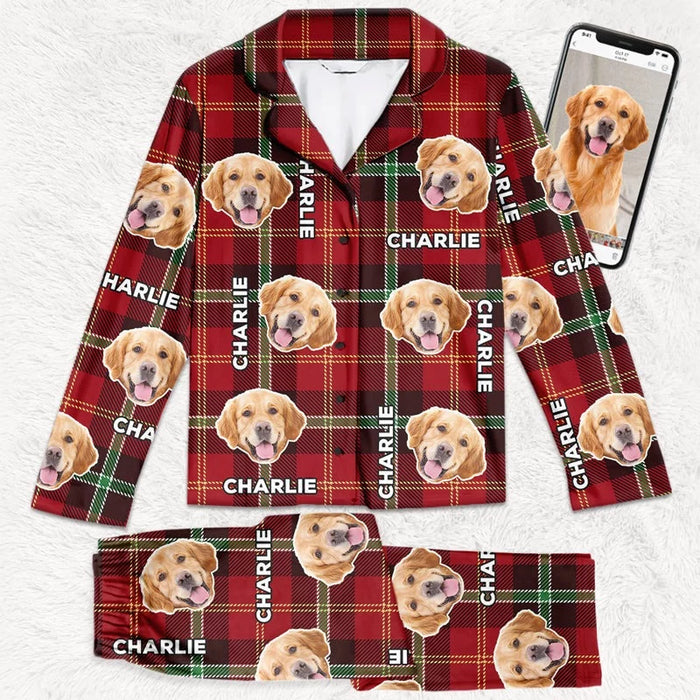 Custom Photo: Pugs and Kisses to Brighten Your Day - Custom Pajamas Featuring Your Beloved Dog and Cat's Faces - Festive Christmas Gifts for Pet Owners, Pet Lovers