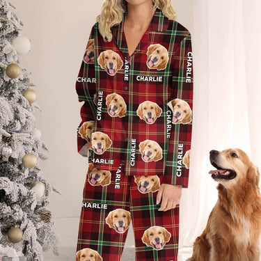 Custom Photo: Pugs and Kisses to Brighten Your Day - Custom Pajamas Featuring Your Beloved Dog and Cat's Faces - Festive Christmas Gifts for Pet Owners, Pet Lovers