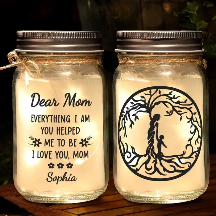 The Heartbeat of a Mother's Love - Custom Family  Mason Jar Light - Mother's Day, Gift For Mom