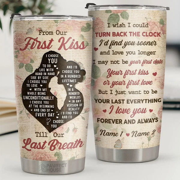 The Last Chapter of Your Love Story – Couple Personalized Standard Tumbler – Anniversary, Gift For Couple, Husband, Wife