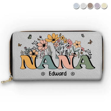 The Strength Behind Me: My Mother - Customizable Family Leather Long Wallet - Heartfelt Mother's Day Gifts for Mom and Grandma