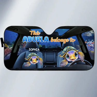 This Loving Grandma's Treasures - Personalized Family Custom Auto Sunshade Car Window Protector - Gift For Mom, Grandma, Mother's Day