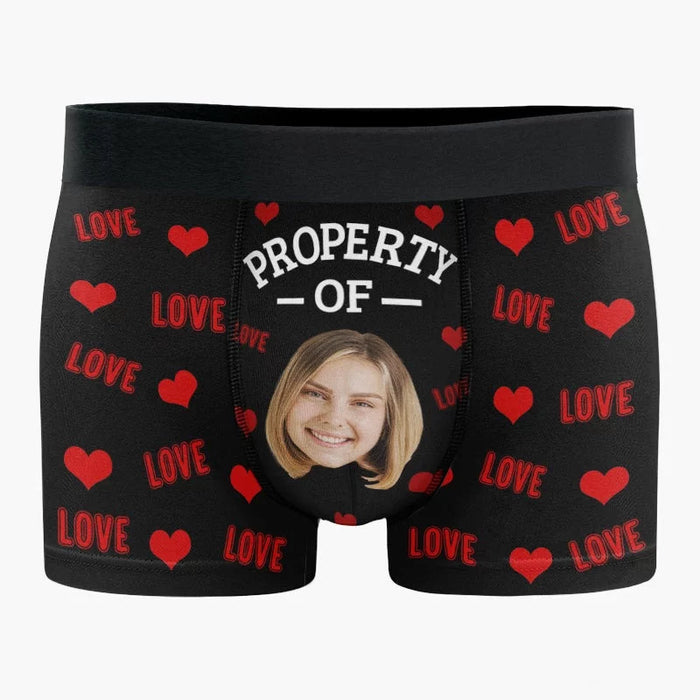My Property: A Custom Photo Experience - Funny Personalized Custom Boxer Briefs, Men's Boxers - Birthday Gift For Boyfriend, Husband, Anniversary