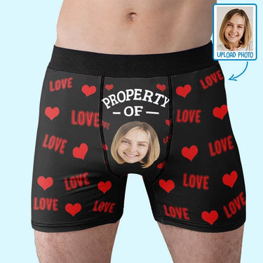 My Property: A Custom Photo Experience - Funny Personalized Custom Boxer Briefs, Men's Boxers - Birthday Gift For Boyfriend, Husband, Anniversary