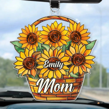 Timeless Love, Dearest Mom - Personalized Family Custom Car Ornament – Acrylic Shaped Design - Mother's Day, Gift For Mom, Grandma