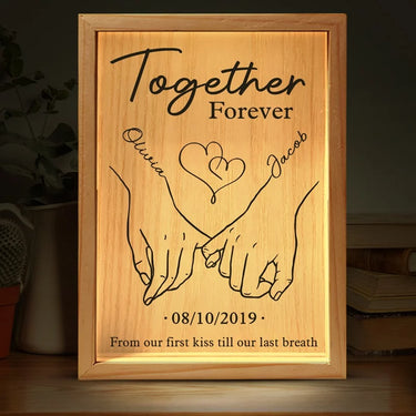 Forever Bound, From the First Kiss Until the Last Breath - Romantic Couple Light Box with Custom Design - Anniversary with a Special Gift for Husband &amp; Wife