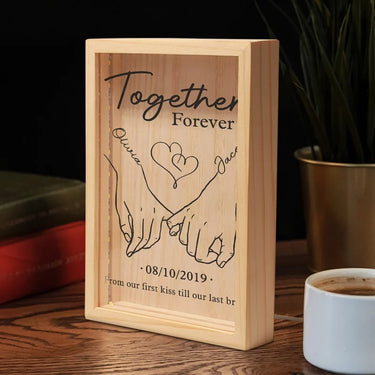 Forever Bound, From the First Kiss Until the Last Breath - Romantic Couple Light Box with Custom Design - Anniversary with a Special Gift for Husband &amp; Wife