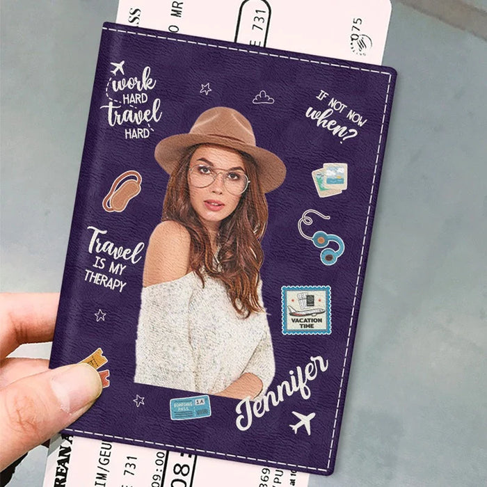 Custom Photo Travel Heals My Soul - Customized Travel Passport Cover &amp; Passport Holder - Gift For Travel Lovers