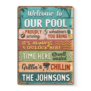 Welcome to Our Neighborhood - Family Personalized Metal Sign  - Gift For Family Members