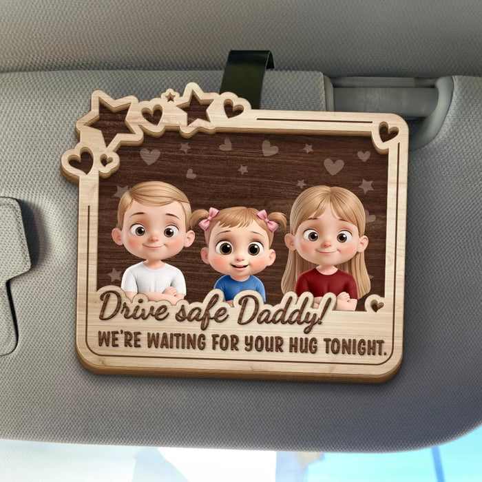 We’re Waiting for You - Customized Family Car Visor Clip - Father's Day, Gift For Family Members, Dad, Grandpa