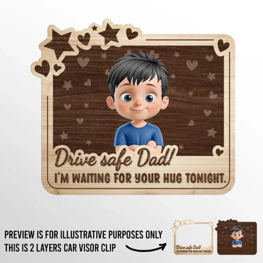We’re Waiting for You - Customized Family Car Visor Clip - Father's Day, Gift For Family Members, Dad, Grandpa