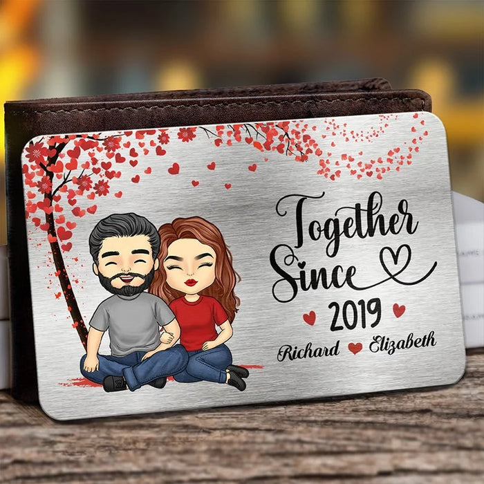 Side by Side Since , Stronger Every Day - Personalized Custom Aluminum Wallet Card for Couples - Perfect for Anniversaries &amp; Special Moments, Husband, Wife