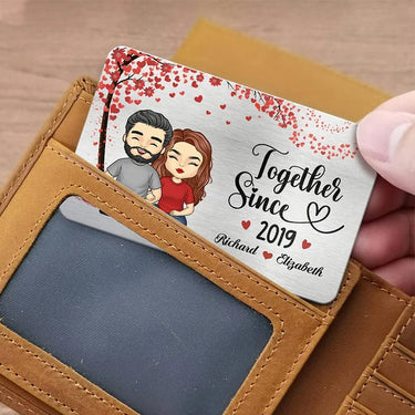 Side by Side Since , Stronger Every Day - Personalized Custom Aluminum Wallet Card for Couples - Perfect for Anniversaries &amp; Special Moments, Husband, Wife