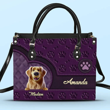 Whiskers of Love and Loyalty - Dog Custom Leather Handbag - Perfect Gifts for Pet Lovers, Pet Owner
