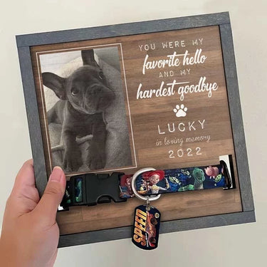 Custom Photo You were my warmest welcome and my hardest farewell - Pet Remembrance Sign with Personalized Collar Frame - A Special Gift for Pet Lovers and Those Remembering a Beloved Pet