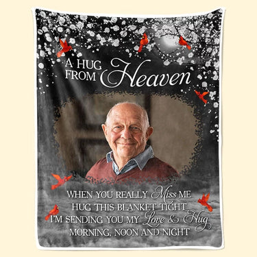 Custom Photo Your Love Lights Our Way - Personalized Memorial Blanket to Honor a Life Well Lived - Heartfelt Holiday and Memorial Gift for Family Members
